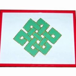 Tablou Feng Shui cu Nodul Mistic verde si auriu
