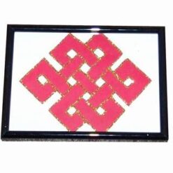 Tablou Feng Shui cu Nodul Mistic rosu si auriu