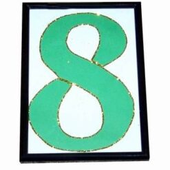 Tablou Feng Shui cu cifra 8 verde, cu auriu