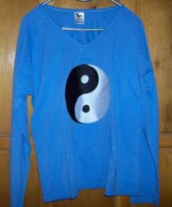 Tricou Yin-Yang albastru - L - XL