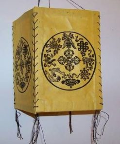 Lampadar Feng Shui de culoare galbena cu 8 simboluri