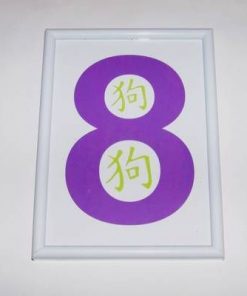 Tablou Feng Shui cu cifra opt si ideograma Cainelui