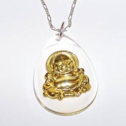 Pandantiv cu Buddha auriu, pe lant din argint