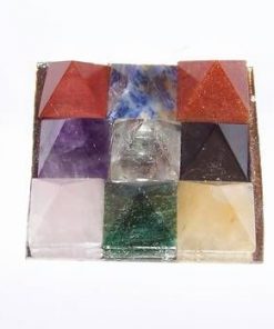Set de 9 piramide din cristale pe oglinda