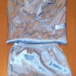Pijama din satin - bleu