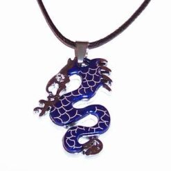 Talisman din inox pe siret negru - Dragonul Auriu
