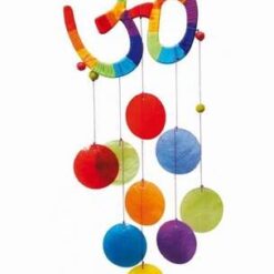 Clopotel Feng Shui cu Tao multicolor si discuri din rasina