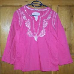 Bluza India cu broderie alba