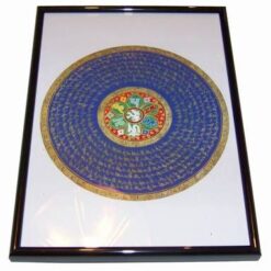 Tablou cu mandala albastra si cele 7 simboluri norocose