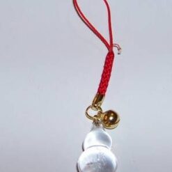 Canaf cu Wu Lou din cristal de stanca si clopotel mic, auriu