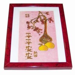Tablou Feng Shui cu flori si fructe - piersici