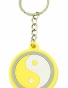 Breloc Feng Shui cu Yin-Yang din silicon - galben