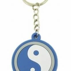 Breloc Feng Shui cu Yin-Yang din silicon - albastru