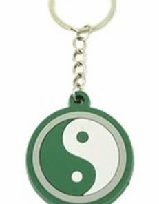 Breloc Feng Shui cu Yin-Yang din silicon - verde