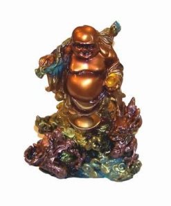 Statuie cu Buddha al Abundentei si dragoni de protectie