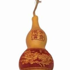 Wu Lou natural pictat manual - cu bujori si ideograme