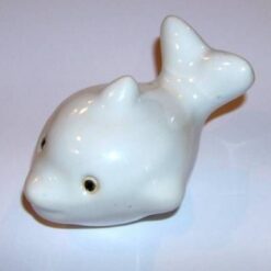 Delfin Feng Shui din ceramica alba