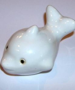 Delfin Feng Shui din ceramica alba