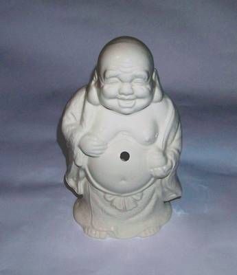 Buddha al fericirii din portalan alb