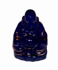 Buddha al protectiei din portelan albastru, cu auriu