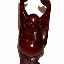 Buddha cel vesel cu perlele dorintelor din lemn