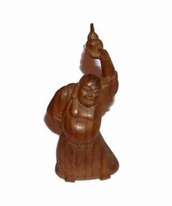 Buddha al sanatatii din lemn, cu Wu Lou din lemn