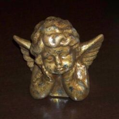 Ingerul Fericirii din ceramica aurie si argintie
