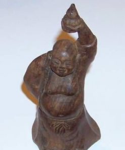 Buddha al sanatatii cu Wu Lou, din lemn