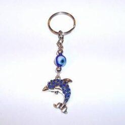 Breloc din metal nobil cu cristale Swarovski - Delfin