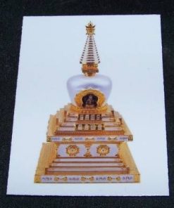 Card Feng Shui cu Stupa cu cele 8 usi ale abundentei