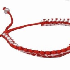 Bratara rosu-alb, cu sfera Shamballa rosie