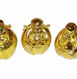 Set de 3 pusculite aurii -  cu zeitatile Fuk Luk Sau