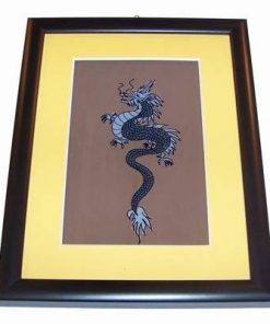 Tablou unicat, pictat manual, cu Dragonul Succesului - maro