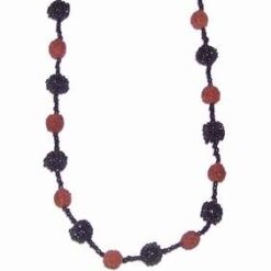 Colier cu Rudraksha si perlute de turmalina