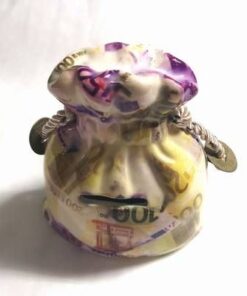 Pusculita Feng Shui din ceramica cu bancnote de Euro