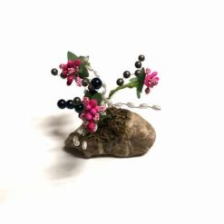 Set decorativ - copcel Feng Shui cu perle albe si negre