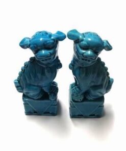 Caini Fu din ceramica albastra - unicat