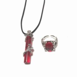 Set de bijuterii din metal nobil cu Dragonul Dragostei