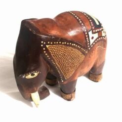 Elefant vintage din lemn, lucrat manual