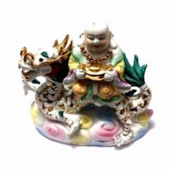 Statueta cu Buddha cu pepita si dragon