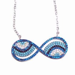 Pandantiv din argint - cifra 8, cu cristale Swarovski
