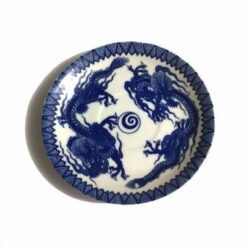 Farfurie din portelan cu dragonii norocosi si simbol Reiki