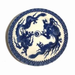 Farfurie din portelan cu dragonii norocosi si simbol Reiki