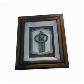 Tablou vintage cu simboluri de protectie, din alama