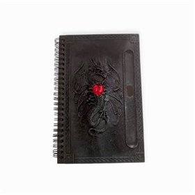 Agenda cu foi albe si coperti din rasina, cu Dragon