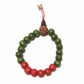 Bratara Mala a anului cu sfere rosii si verzi, pe elastic