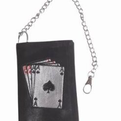 Portofel brodat cu 4 Asi, din panza, cu scai Portofel brodat cu 4 Asi, din panza, cu scai