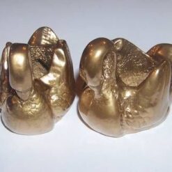 Pereche de lebede aurii, din metal