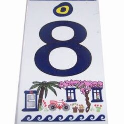 Placa din ceramica cu cifra 8 si Ochiul lui Horus