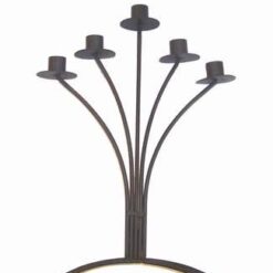 Suport din metal negru pentru lumanari - 5 brate